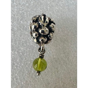 Pandora Sterling Silver 935 Grape/Wine Peridot Dangle Charm
